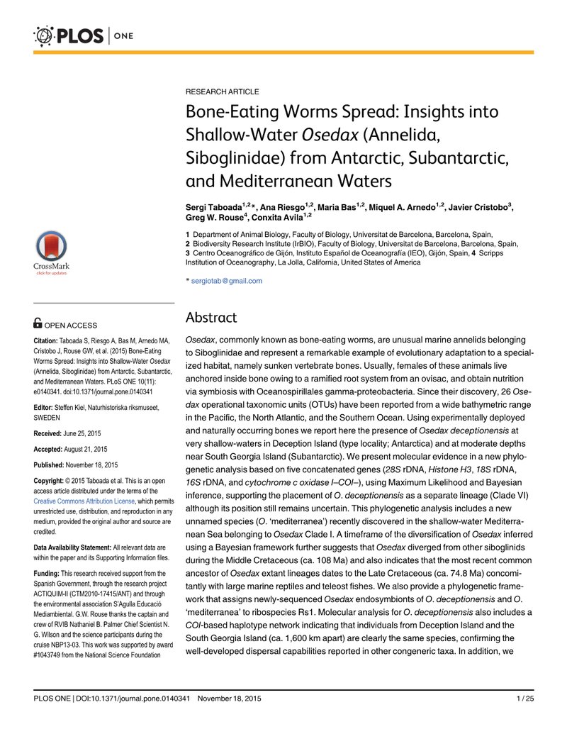 Ecological Benefits And Drawbacks Of Bone-Eating Worm Populations