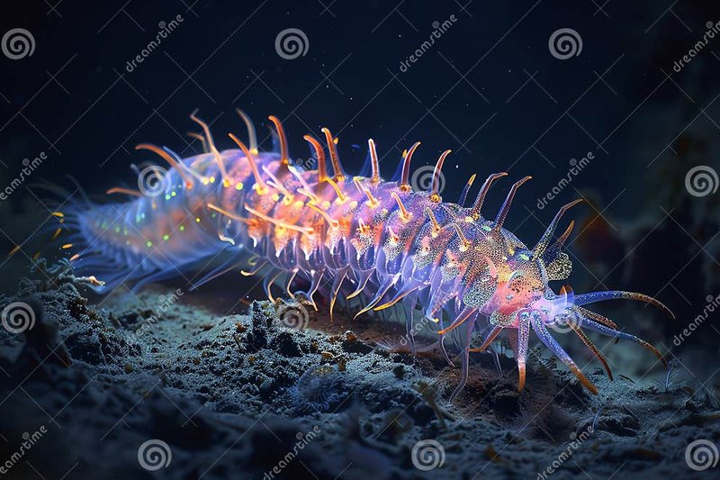 Stunning Bioluminescent Bristle Worm Species