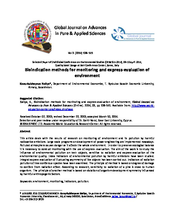 Using Nematomorph For Environmental Monitoring Or Bioindication